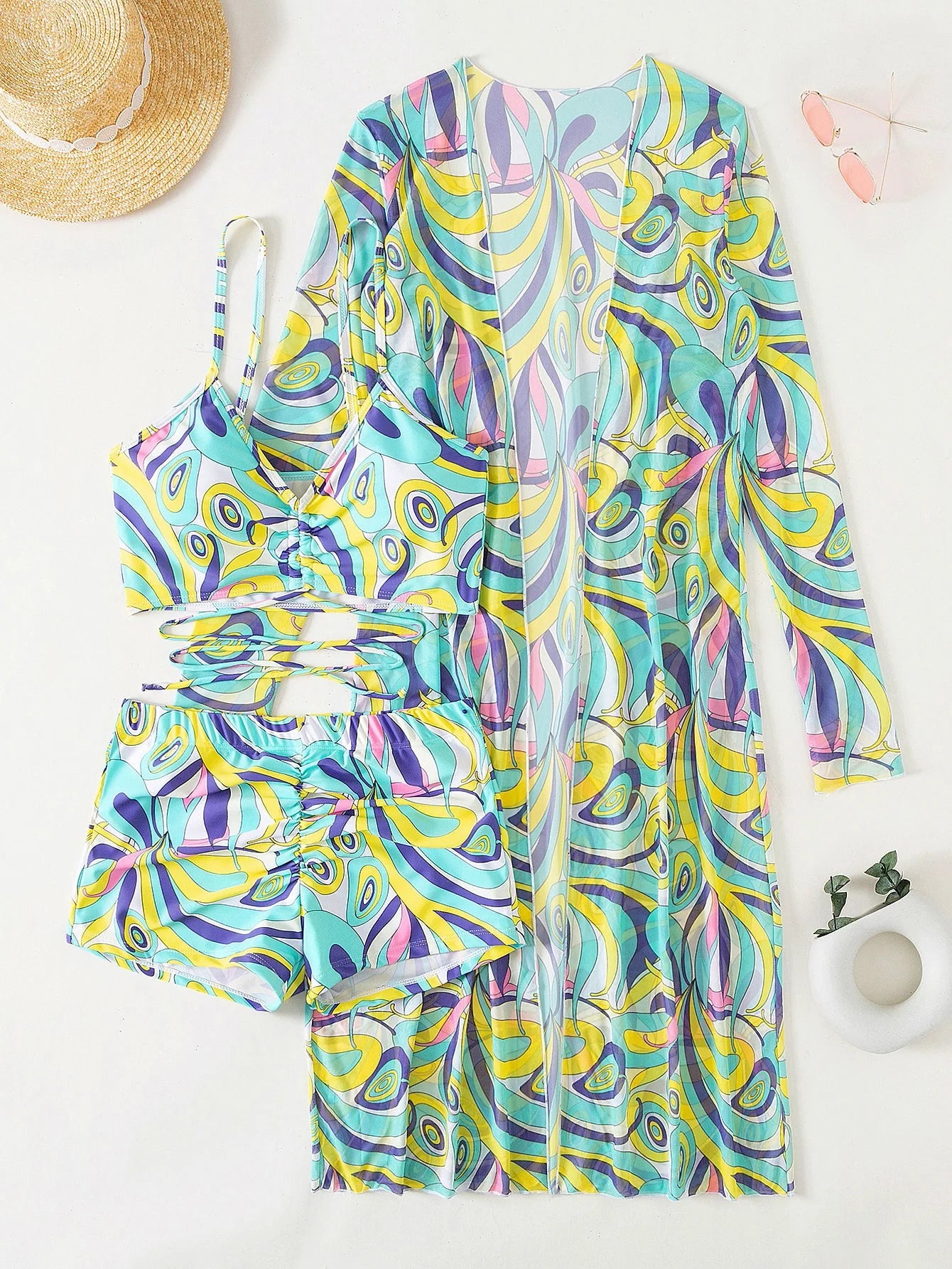 3 Pieces High Waist Swimsuit