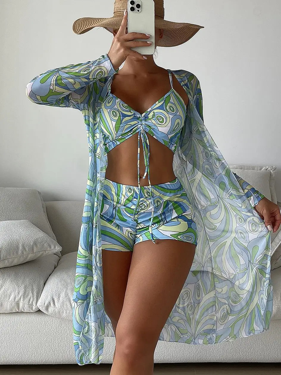 3 Pieces High Waist Swimsuit