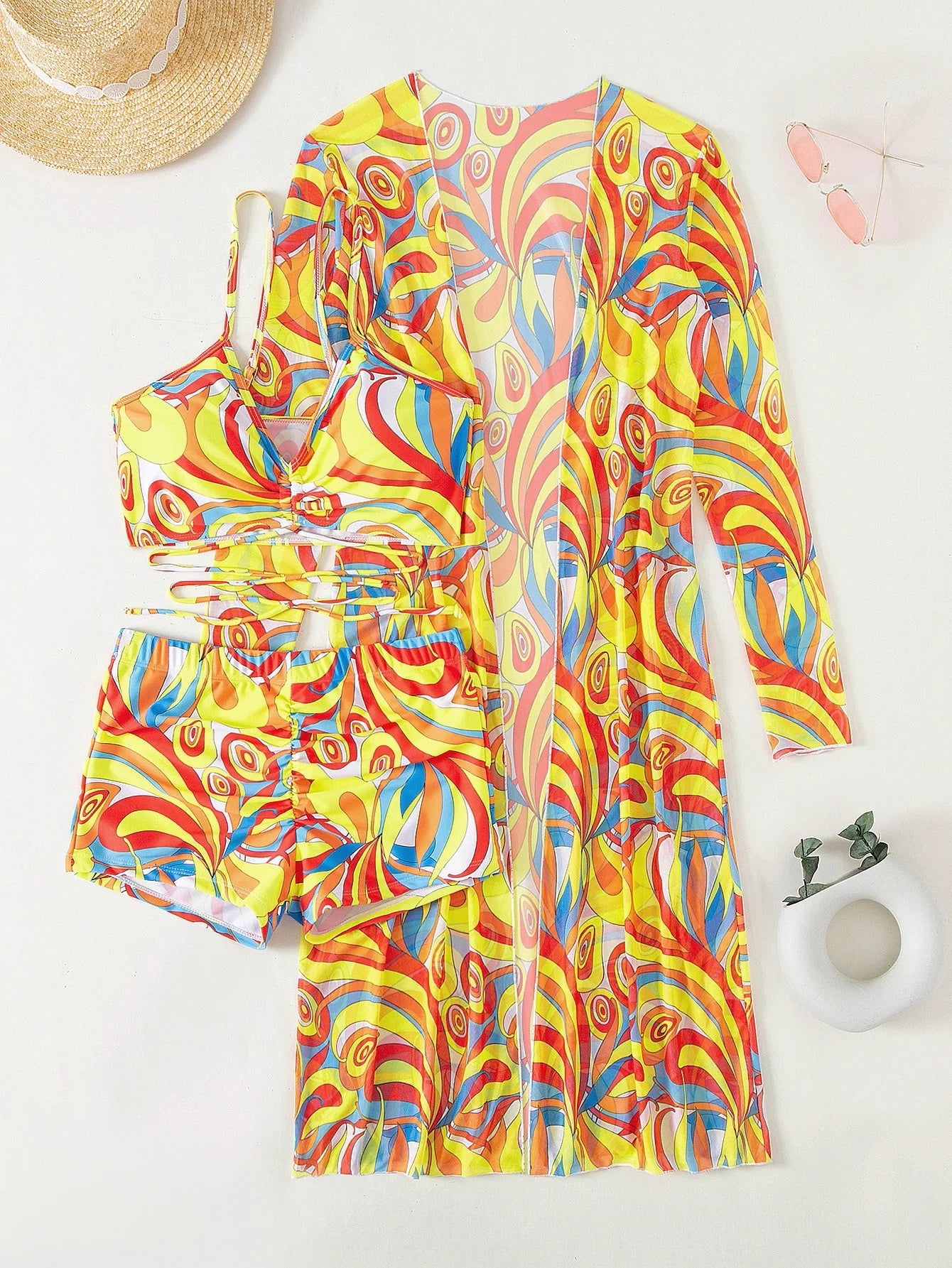 3 Pieces High Waist Swimsuit