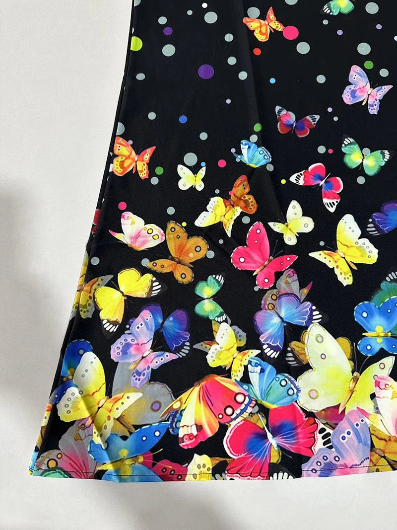 V-neck  Printed Dress
